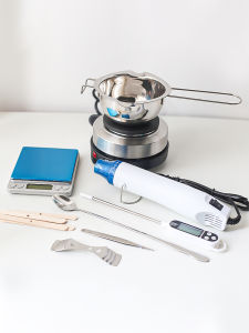 Man Yue DIY Handmade Aromatherapy Candle Stainless Steel Thermometer Melt Pot Utensils Wax Scraper Flower Bag Baking Tools