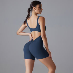 Women Yoga Bodysuits Backless Workout Jumpsuit Yoga Set Sleeveless Skinny Romper Sporty Wear  Hip Lift One-piece Sports Bodysuit