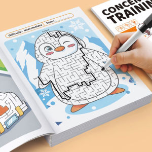 Maze Game Book Enhancing Cognitive Development Attention Training Specific Concentration Puzzle Colorful Pages for Age 3-8