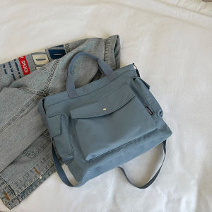Casual Large Capacity Tote Bag for Women 2024 New Style Commute Crossbody Bag Lazy Korean Version Simple Canvas Handbag