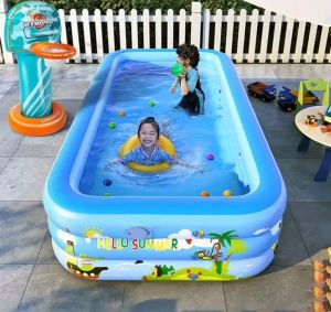 🔝【24 hour delivery 】3 Layers Big Children inflatable Swimming Pool 1.2/1.5/1.8/2.1M Family Adult Swimming Pool Portable Thickened