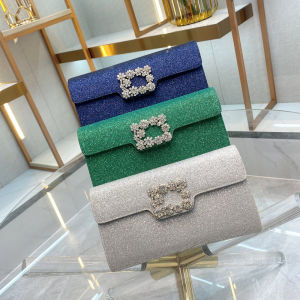 กระเป๋าสะพายไหล่โซ่โลหะผสมสำหรับผู้หญิง กระเป๋าถือเพชรประดับแฟชั่นฤดูใบไม้ผลิและฤดูร้อน กระเป๋าคลัตช์คู่สำหรับงานวันเกิด