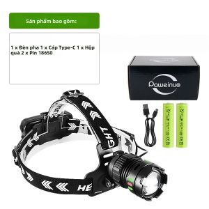 Đèn Pha LED MỚI 680000000LM Đèn Pha Có Thể Sạc Lại Tầm Xa Cường Độ Cao 5000M Với 360 Độ ° Đèn Pin Chống Nước Góc Chiếu Rộng Dùng Cho Cắm Trại