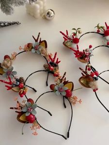 1Pcs Headband Bando Natal LED Desain Tanduk Rusa Aksesoris Kepala Produk Import Bercahaya Ornamen Merry Christmas