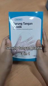 SARUNG TANGAN PLASTIK ONEMED FOOD GRADE KUAT DAN TAHAN LAMA DISPOSABLE GLOVES ONEMED Isi 100pcs