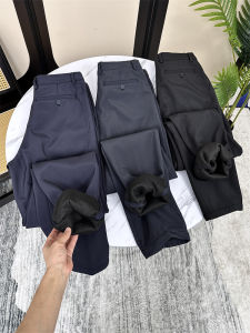 Quần Âu Công Sở Lót Lông Cừu Hai Lớp Cao Cấp Cho Nam Mùa Thu Đông Quần Âu Thường Ngày Rộng Rãi Thoải Mái Thoáng Khí