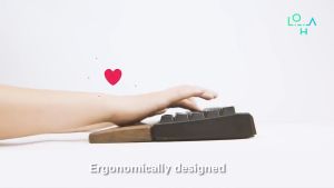 Kê tay bàn phím cơ gỗ tự nhiên tặng kèm đế chống trượt - GIBA