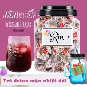 Trà detox mận mix 9 vị thảo mộc tặng ly