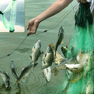 3-Layer Durable Nylon Fishing Net - Green Lightweight & Sturdy Design for Freshwater & Saltwater Use