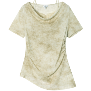 Juicy Couture | Lace Halter Top Patchwork Short Sleeve Blouse