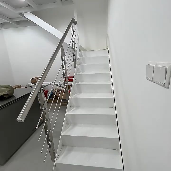 Stair handrail stainless steel brushed column Attic guardrail Bay window railing handrail stair
