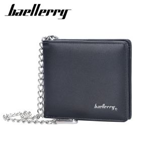 Baellerry Mens Pu Wallet with Detachable Chain Multi - Card Slots & Double Bill Slot Fits Drivers License/ID Card