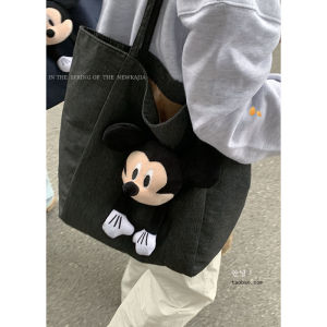 Carle Denim Big Bag Female 2024 New Arrival Trendy Preppy Style Cartoon Tote Bag Large Capacity Shopping Bag