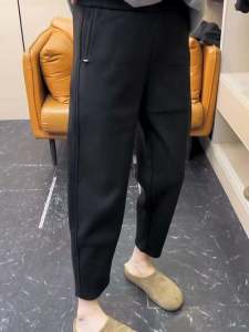 กางเกงขายาวทรงตรงบุขนแกะหนา ทรงหลวม ทรงสลิมฟิต กางเกงขายาวทรงเก่าสไตล์ฤดูหนาว ทรงเอวสูง ความยาวปานกลาง ผ้าโพลีเอสเตอร์