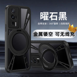 เคสโทรศัพท์มือถือแบบแข็งอลูมิเนียมอัลลอยด์แบบโปร่งสูญญากาศสำหรับ Redmi K60 pro แบบหมุน 360 องศา ดึงดูดแม่เหล็ก ป้องกันการตกหล่น