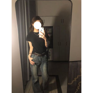 Áo Thun Cotton Tay Ngắn Ôm Vừa Vặn Màu Xám Mùa Hè 2025 Phong Cách Hàn Quốc Dành Cho Nữ Áo Thun Cổ Tròn Thường Ngày