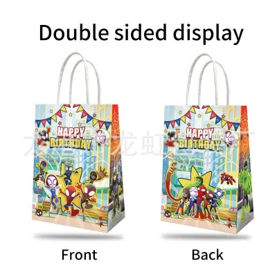 Hot Toys | Spider Man Avengers Themed Kraft Paper Gift Bags Birthday Party Decor Supplies Candy Treat With Paper Handle Packaging Bags