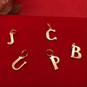 จี้ตัวอักษร BCJPU สีนาก พิ้งค์โกลด์ ขนาด 1x1.5cm ใส่กับสร้อยได้หลายแบบ จี้ห้อยคอ ดีไซน์ ชุบนาก พร้อมส่ง