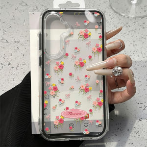 Clear 2in1 Case For Samsung A57 5G Flower Cases Galaxy S26 Ultra A56 A55 5G A37 A36 A35 A17 A53 A54 A34 A07 S25 S23 S22 S24 Plus