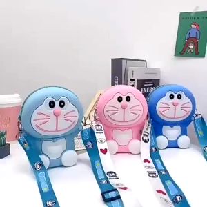 Tas Slempang Rubber Silikon New Lucu murah motif Doraemon lucu