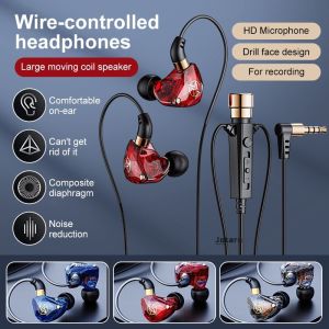 ♥ SFREE Shipping+Readystock ♥KT-02 Sport Earbud Earphone 3.5MM Jack Wired Headphone Noise Cancelling Headsets With Microphone For Live Singing Recording