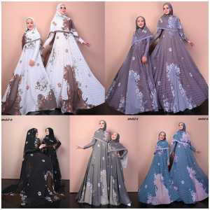 100% REALPIC Gamis Couple YASMINE Syari by OMEIRO - REALPIC 100% mom and kids