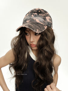 American Style Outdoor Workwear Sweet Cool Spicy Pink Camouflage Baseball Cap Women Retro Trendy Face Slimming Hat