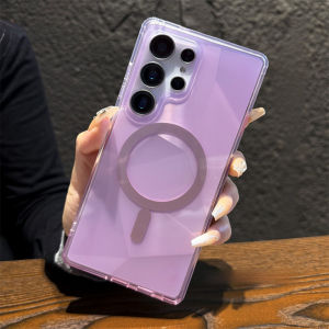 Transparent Gradient Magnetic Phone Case For Samsung Galaxy S26 S25 S24 Ultra Plus For Magsafe Wireless Charge Shockproof Cover