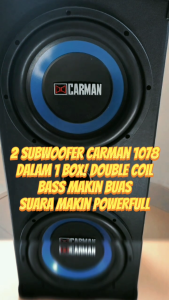 Paket Combo Speaker SUBWOOFER 10 Inch CARMAN CM1078 Plus Box 10 Double Vinyl+Tutup+Terminal 2pc+Siku