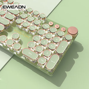 Bàn Phím Chơi Game Cơ Học EWEADN V20 Punk 104 Phím Keycap Tròn Đèn Nền LED Trắng Thiết Kế Tách Dây Và Phím Dành Cho Máy Tính Để Bàn Máy Tính Xách Tay Máy Tính Bảng