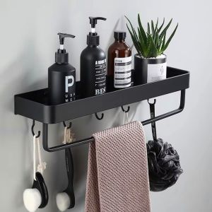 Aluminum Bathroom Widened Storage Rack Waterproof and Rust-proof Bathroom Shelf Rack Toilet Storage Organizer Non-porous wall hanging type