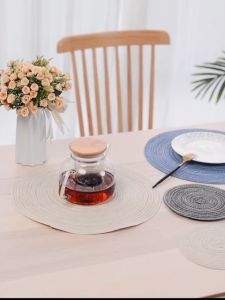 Heat Resistant Coaster & Non-Slip Table Mat: Woven Cotton Placemat for Dining Table