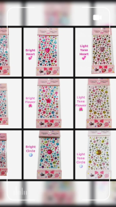 Self adhesive rhinestones shapes shape sticker rhinestone gems stick paste children artificial diamond decoration face sticker for kid event activity rhinestones sticker