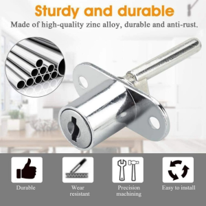 1PC 16mm Drawer Lock Anti-Theft Cabinet Door Lock Catch With 2 Keys Zinc Alloy Filing Cabinet Lock