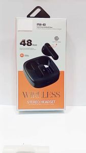 Handsfree Bluetooth TWS PM-40 Headset Wireless V5.3 + EDR Stereo Headset Earphone Extra Bass