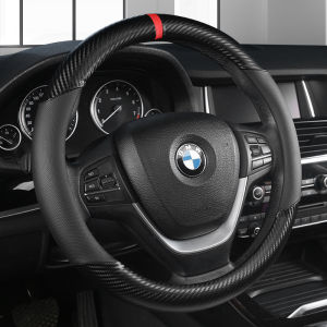 Sarung Stir Cover Setir Mobil Serat Karbon Hitam / Penutup Roda Kemudi Mobil