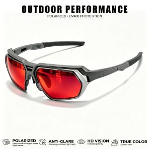 Classic Mens Photochromic Polarized Sunglasses - Adjustable Nose Pads UV400 for Driving Fishing & All-Weather Outdoor