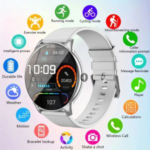 laxasfit | LAXASFIT 2026 New Smart Watch 1.52 Inch HD Screen Bluetooth Call Wireless Charging Heart Rate Fitness Tracker Voice Assistant