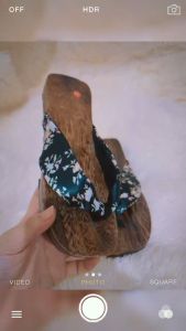 Natural paulownia Wooden slippers Flip-flops sakura
