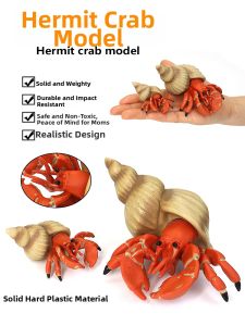 Realistic Beach Animal Toy Models For Decoration and Play Solid Plastic Hermit Crab Crab Lobster Children