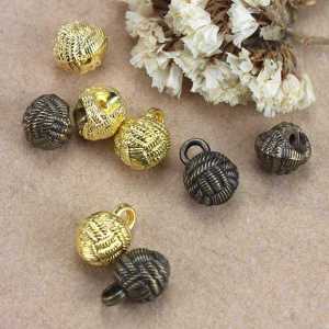 ปุ่มโลหะปลอมรูปกลมสไตล์จีนโบราณ ปุ่มเสื้อผ้าแบบซ่อนตา ปุ่มหัวเชือกลายดอกไม้ ลูกปัดสำหรับงานฝีมือ DIY