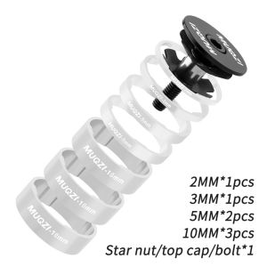 MUQZI Bike Headset Spacer Kit 1-1/8 Inch 28.6mm Fork Washer 2mm 3mm 5mm 10mm With Stem Top Cap MTB Road Bicycle Accessories