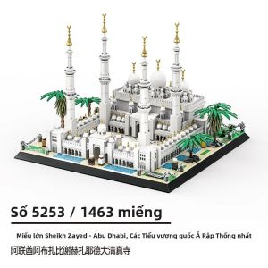 Bộ Đồ Chơi Lắp Ráp Mô Hình Nhà Thờ Hồi Giáo Sheikh Zayed Grand Mosque Abu Dhabi UAE 1463 Chi Tiết Đồ Chơi Giáo Dục Cho Trẻ Em Tương Thích Với Lego
