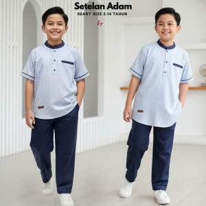 Tabina Setelan Kurta Lengan Pendek Anak Laki Laki sampai Remaja Seri Adam usia 2 hingga 14 tahun