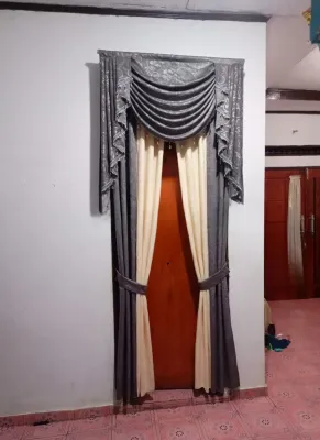 1 Set Gorden Poni Untuk Pintu Dan Jendela Mewah Modern Hordeng pintu Minimalis Gorden Poni Spanyol