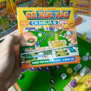 [Foxi] Cờ Xúc Xắc Cá Ngựa 6 Người Chơi Foxi Cờ Đua Ngựa Hàng Độc Đồ Chơi Trí Tuệ Trẻ Em Tư Duy