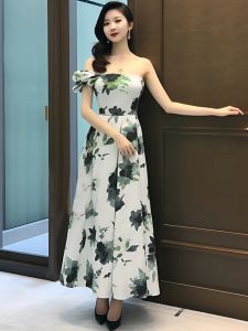 HANCHUN | Off-Shoulder Elegant Maturity Style Dress