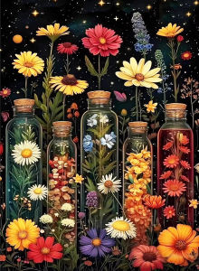 500/1000/1200/2000PCS Jigsaw Puzzle Flower Bottle Landscape Art For Adults Great Weekend Relaxation And Family Fun