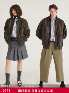 เสื้อแจ็คเก็ตบินหนังสไตล์ย้อนยุค ULD Oil Wax Leather Vintage Pilot Jacket ทรงหลวม สไตล์ลำลอง ฤดูใบไม้ร่วง 2022