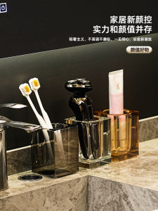 ตู้เก็บของสำหรับแปรงสีฟันและยาสีฟันแบบคริสตัลหรูหรา ตู้เก็บของสำหรับเครื่องมือแต่งหน้าในห้องน้ำ ชั้นวางของสำหรับขัดผม อุปกรณ์ทำความสะอาดบ้าน